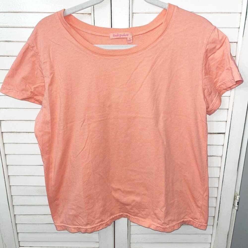 Fresh Produce Women’s T-shirt Orange 100% Cotton Sun Dyed Tee Shirt Medium USA